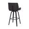 Armen Living Tyler 30" Bar Height Swivel Gray Faux Leather and Black Wood Bar Stool LCTYBAGRBL30 - alternate 5